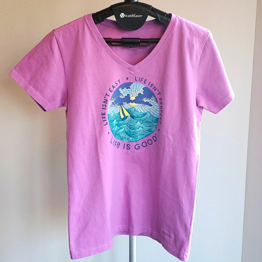 Life is Good Women's V-Neck T- Shirt